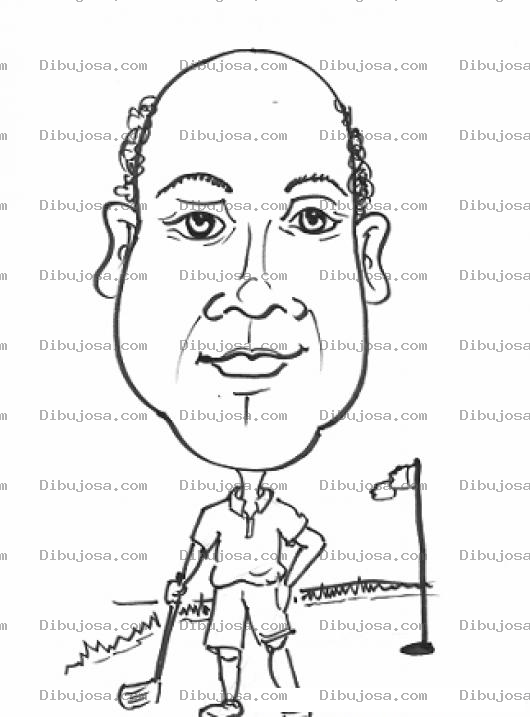 Dibujo para colorear Dibujo De Golfista Para Pintar Y Colorear Hombre Jugando Al Golf