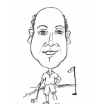 Dibujo para colorear Dibujo De Golfista Para Pintar Y Colorear Hombre Jugando Al Golf