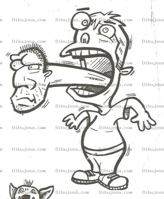 Dibujo para colorear Lengua Con Cara De Hombre Para Pintar Y Colorear
