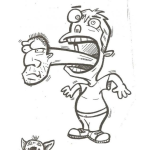 Dibujo para colorear Lengua Con Cara De Hombre Para Pintar Y Colorear
