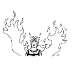 Dibujo para colorear Dibujo De Hombre Manos De Fuego Para Pintar Y Colorear