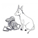 Dibujo para colorear Burro Con Libros Dibujo De Mula Leyendo Libros Para Pintar Y Colorear