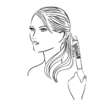 Dibujo para colorear Dibujo De Mujer Risandose El Pelo Para Pintar Y Colorear