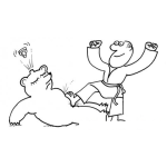 Dibujo para colorear Dibujo De Karateca Derrotando A Oso Inflable Para Pintar Y Colorear