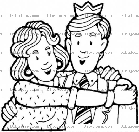 Dibujo para colorear Dibujo De Mama Y Papa Con Corona Del Rey De La Casa Para Pintar Y Colorear