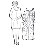 Dibujo para colorear Dibujo Recortable De Abuelita Con Vestido Para Imprimir Colorear Y Recortar