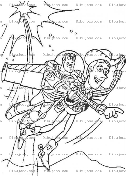 Dibujo para colorear Colorear a Woody con Buzz LightYear