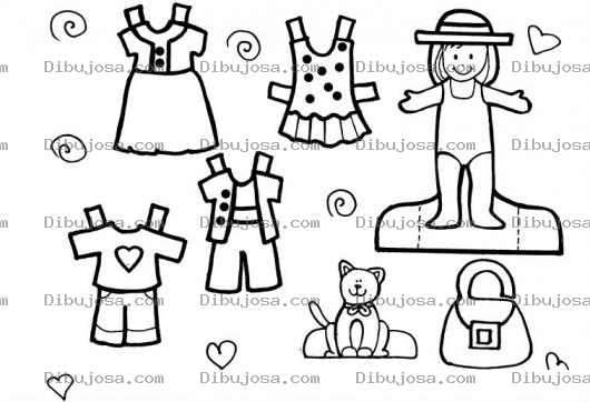 Dibujo para colorear Dibujo De Munequita Con Vestiditos Recortables Para Imprimir Colorear Y Recortar