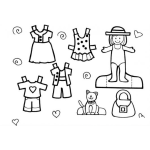 Dibujo para colorear Dibujo De Munequita Con Vestiditos Recortables Para Imprimir Colorear Y Recortar