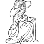Dibujo para colorear Dibujo De Nina Con Vestido Y Zapatos De Mama Para Pintar Y Colorear