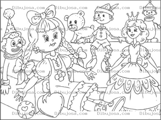 Dibujo para colorear Juguetes Y Peluches Para Pintar Y Colorear