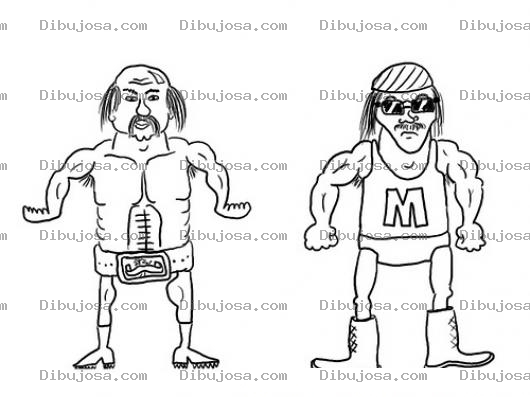 Dibujo para colorear Dibujo De Luchadores De Lucha Libre Para Pintar Y Colorear