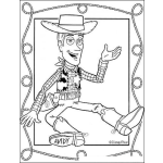 Dibujo para colorear Colorear cuadro de woody de toy story