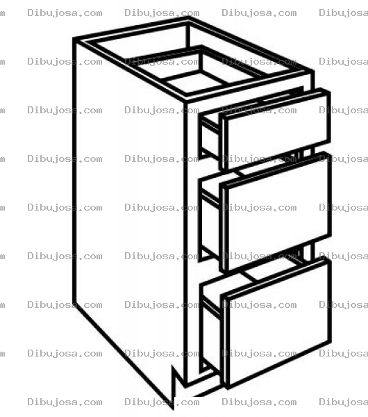 Dibujo para colorear Dibujo De Gabetero Para Pintr Y Colorear Mueble De Archivo Con Gabetas Para Pintar Y Colorear