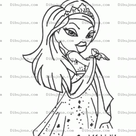 Dibujo para colorear Princesa Bratz Para Pintar Y Colorear A Una Linda Princesita