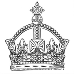 Dibujo para colorear Dibujo De Corona De Rey Con Perlas Y Diamantespara Pintar Y Colorear