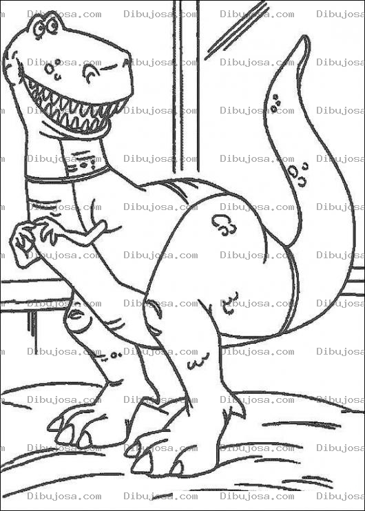 Dibujo para colorear Colorear Dinosaurio Feliz de Toy Story