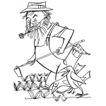 Dibujo para colorear Dibujo De Granjero Agricultor Con Azadon Para Pintar Y Colorear
