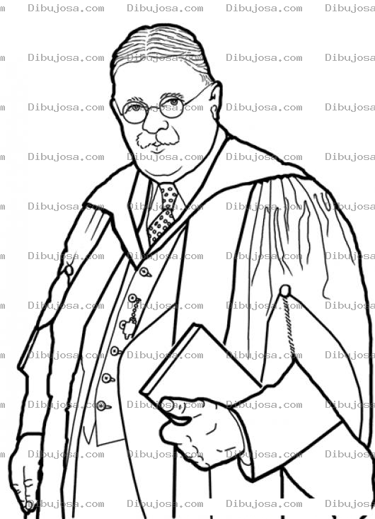 Dibujo para colorear Dibujo De Juez Con Sotana Para Pintar Y Colorear