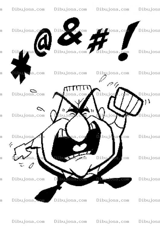 Dibujo para colorear Alegador Inconforme Molesto Furioso Colerico Bravo Indignado Enardecido Y Enojado Dibujo De Hombre Alegando Protestando Y Maltratando Con Malas Palabras Para Pintar Y Colorear
