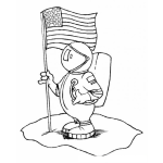 Dibujo para colorear Astronauta Con Bandera De Estados Unidos Dibujo De Astronauta Gringo Para Pintar Y Colorear