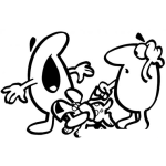Dibujo para colorear Mordida De Perro Para Pintar Y Colorear Dibujo De Perro Mordiendo A Un Hombre En El Tobillo