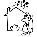Dibujo para colorear Seguro Contra Incendios Casa Incendiada Dibujo De Una Casa Agarrando Fuego Para Pintar Y Colorear