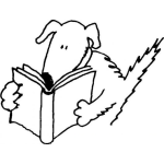 Dibujo para colorear Dibujo De Perro Leyendo Un Libro Para Pintar Y Colorear