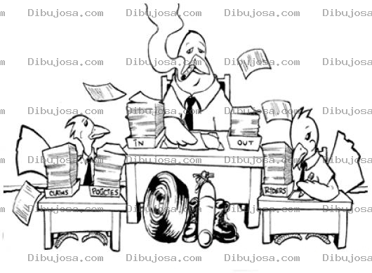 Dibujo para colorear Papeles Formularios Y Documentos Dibujo De Oficina Con Mucho Trabajo Para Pintar Y Colorear