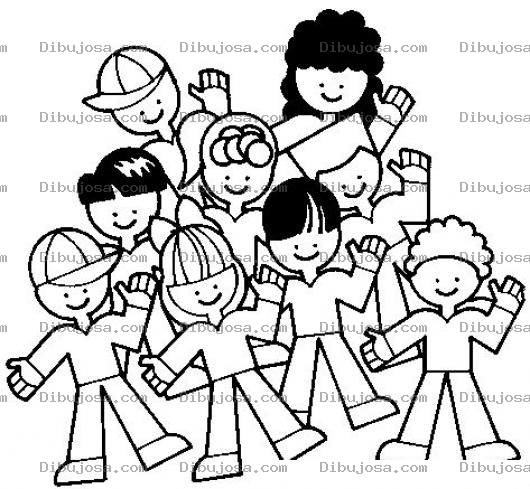 Dibujo para colorear Colegio Mixto Para Ninos Jardin Infantil Dibujo De Ninos Felices En El Colegio Para Pintar Y Colorear