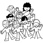 Dibujo para colorear Colegio Mixto Para Ninos Jardin Infantil Dibujo De Ninos Felices En El Colegio Para Pintar Y Colorear