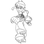 Dibujo para colorear Colorear a Ben 10 Corriendo