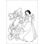 Dibujo para colorear Blancanieves bailando con tontin