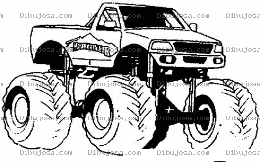 Dibujo para colorear Pickup 4x4 Levantado Con Suspension Alta Y Llantas Todo Terreno Dibujo De Troca Toyota Tacoma Monster Para Pintar Y Colorear