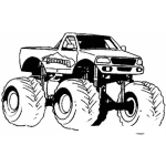 Dibujo para colorear Pickup 4x4 Levantado Con Suspension Alta Y Llantas Todo Terreno Dibujo De Troca Toyota Tacoma Monster Para Pintar Y Colorear