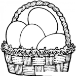 Dibujo para colorear Huevos Grandes De Gallina Canasta De Huevos Para Pintar Y Colorear
