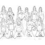 Dibujo para colorear Modelos De Futbol Dibujo De Las Chicas Futbolistas De La Copa America Para Pintar Y Colorear