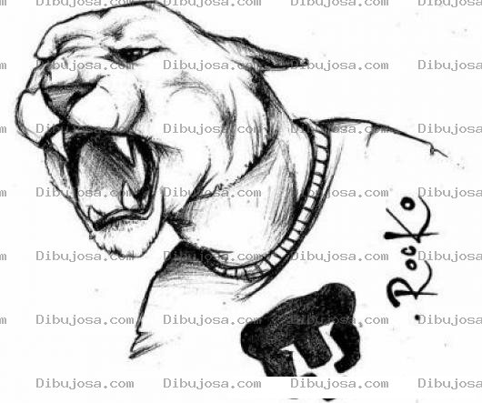 Dibujo para colorear Dibujo De Pantera Rugiendo Para Pintar Y Colorear