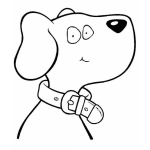 Dibujo para colorear Collares De Perro Dibujo De Perro Con Collar De Cuero Para Pintar Y Colorear