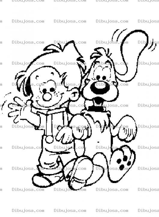 Dibujo para colorear Perrito Cachorrito Dibujo D Eun Nino Jugando Con Un Chuchito Orejon Para Pintar Y Colorear