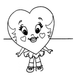 Dibujo para colorear Dibujo De Chica Corazon Con Falta Para Pintar Y Colorear Corazoncita Feliz Nina Con Cara De Corazon