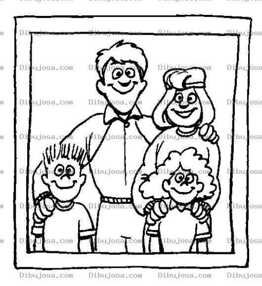 Dibujo para colorear Foto Familiar Dibujo De Un Cuadro De La Familia Para Pintar Y Colorear