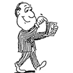 Dibujo para colorear Dia De Pago Dibujo De Hombre Caminando Con Dinero Para Pintar Y Colorear Hombre Contando Dinero