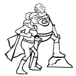 Dibujo para colorear Super Abuelitos Dibujo De Super Abuela Y Super Abuelo Para Pintar Y Colorear