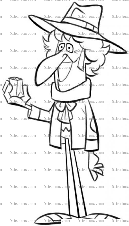 Dibujo para colorear Esposo De La Bruja Dibujo De Brujo Sin Escoba Para Pintar Y Colorear