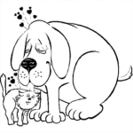 Dibujo para colorear Perro Y Gato Dibujo De Perro Y Gato Enamorados Para Pintar Y Colorear