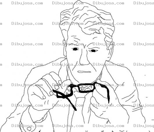 Dibujo para colorear Limpieza De Anteojos Dibujo De Un Hombre Limiando Sus Lentes Para Leer