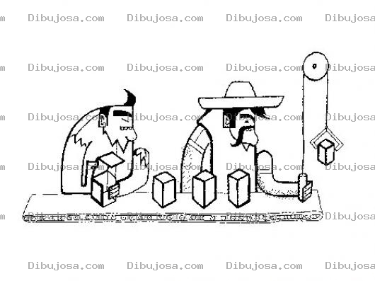Dibujo para colorear Fabrica Mexicana Dibujo De Mexicanos Trabajando En Una Linea De Produccion De Fabrica En Mexico Para Colorear