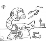 Dibujo para colorear Avion De Carga Dibujo De Un Avion Atterizado Con Forma De Pajaro Para Pintar Y Colorear