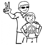 Dibujo para colorear Paz Y Amor Dibujo De Chicos Con El Signo De Pis En Lo Dirian En Gutemala
